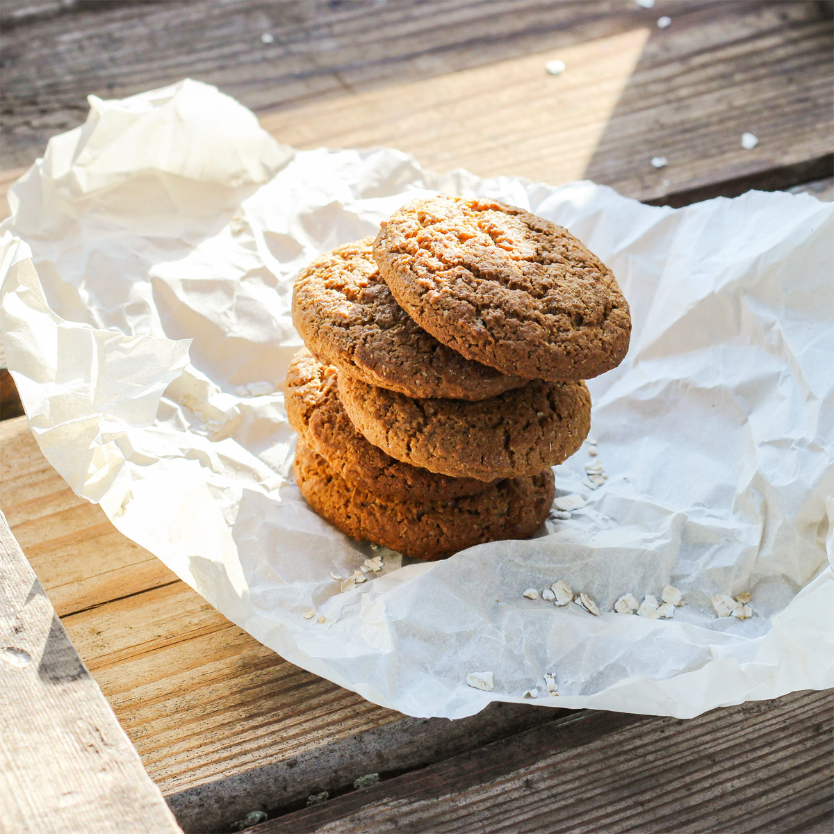 Haferflockenkekse ohne Zucker mit Apfelmus (Rezept)